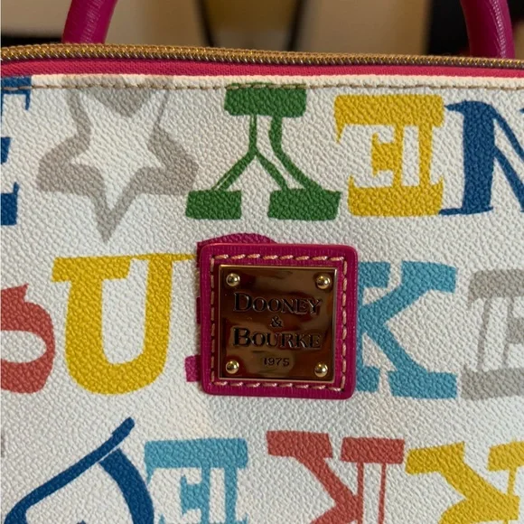 Dooney & Bourke Rainbow Letter Logo Print Backpack - Picture 8 of 8